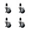 Service Caster 3'' SS Thermoplastic Rubber Swivel 1-1/2'' Expanding Stem Caster Set with Brake, 4PK SCC-SSEX20S314-TPRB-TLB-112-4 - alternate 1